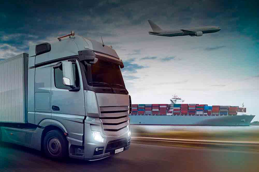 Freight trucks operating on a regional road